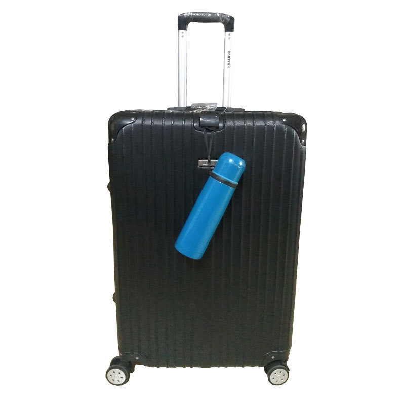 newest design abs trolley luggage set portable travel suitcase with cup water bottle hanger or bags hanging port