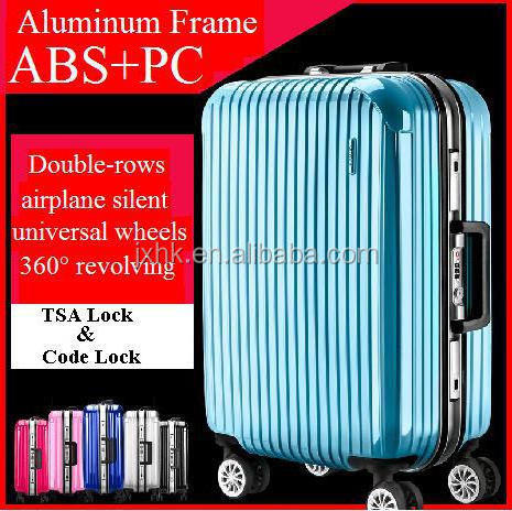 Aluminum frame series ABS PC luggage travel suitcase with TSA lock and airplane wheels