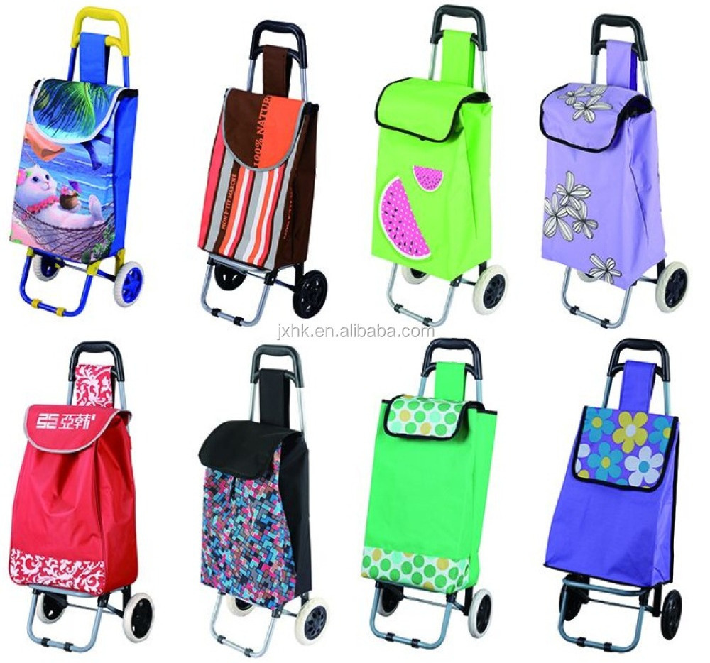 wheeled shopping bags trolley cart with chairs for supermarket, outdoor and leisure