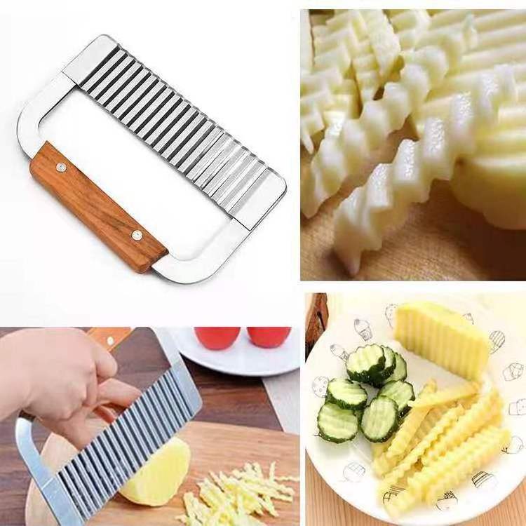 Potato Slices Cutter Cut Potato Silk Wave Knife Manual Wavy Crinkle Cutting Tools Vegetable French Fry Slicer Chopper