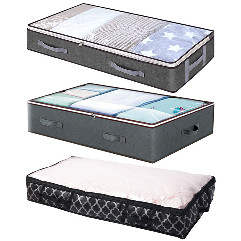 Underbed Storage Bag Large Capacity organizer Bins Foldable Blanket Pillow Quilt Clothes Storage Bags Closet Organizer