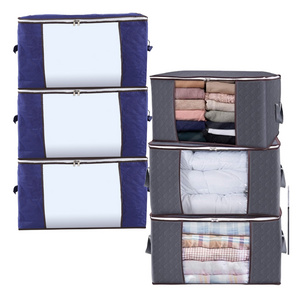 clothing storage bag used for organizing bedrooms closets clothes quilts storage bag with lid and handle