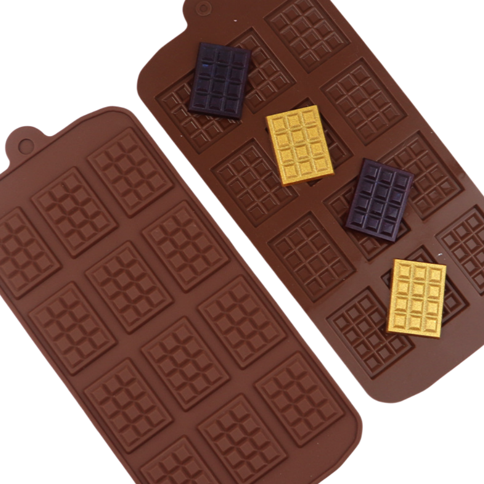 12 Cavity Silicone Waffle Mold Thin Skinned Chocolate Maker Silicone Sugar Flipping Tray DIY Baking Tool