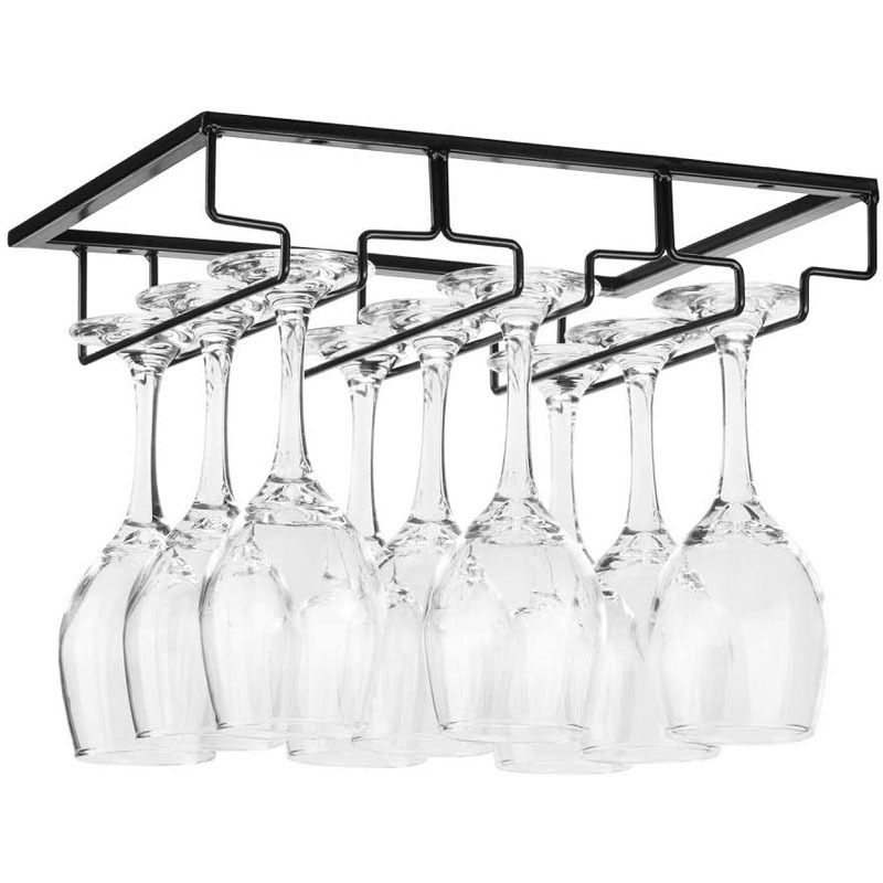 Undershelf Cabinet Hanging Wine Stemware Glass Rack Holder