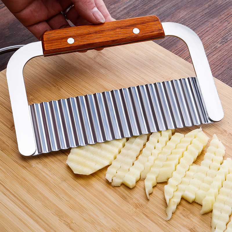 Potato Slices Cutter Cut Potato Silk Wave Knife Manual Wavy Crinkle Cutting Tools Vegetable French Fry Slicer Chopper