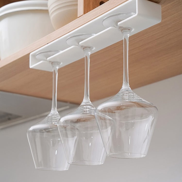 Wine Glass Holder Wine Glass Rack Plastic Stemware Racks Wine Glasses Storage Hanger & Organizer Under Cabinet