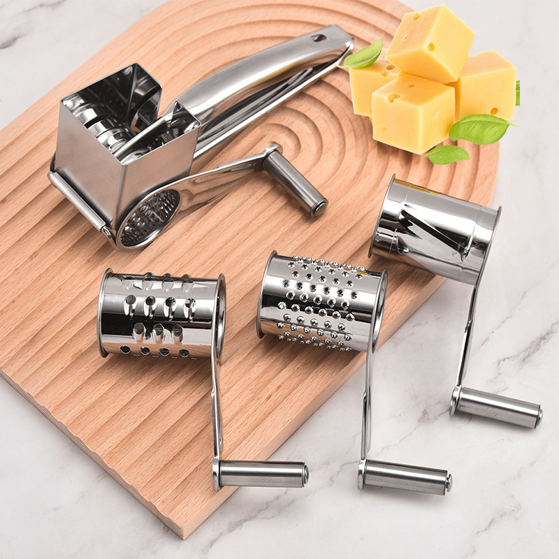 4 in 1 Household Kitchen Multifunction Stainless Steel Vegetable cheese Grater Manual Drum Vegetable cheese Cutter