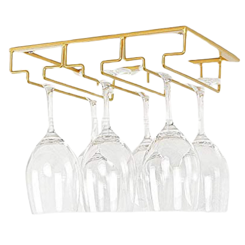 Undershelf Cabinet Hanging Wine Stemware Glass Rack Holder