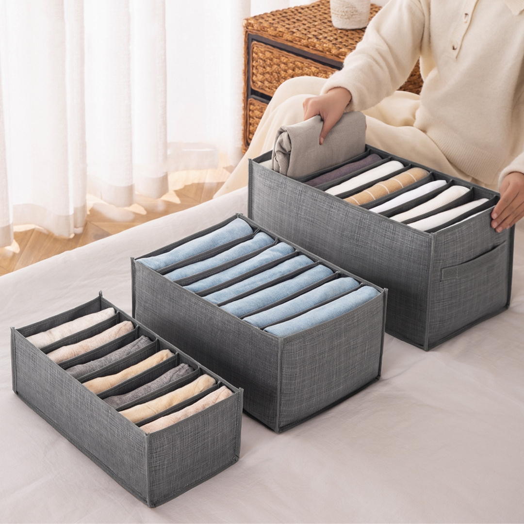 Wardrobe Clothes Storage Organizer Pants Jeans Storage Box Cabinet Organizer For Underwear Bra Socks Ties T-Shirt Organizer Box