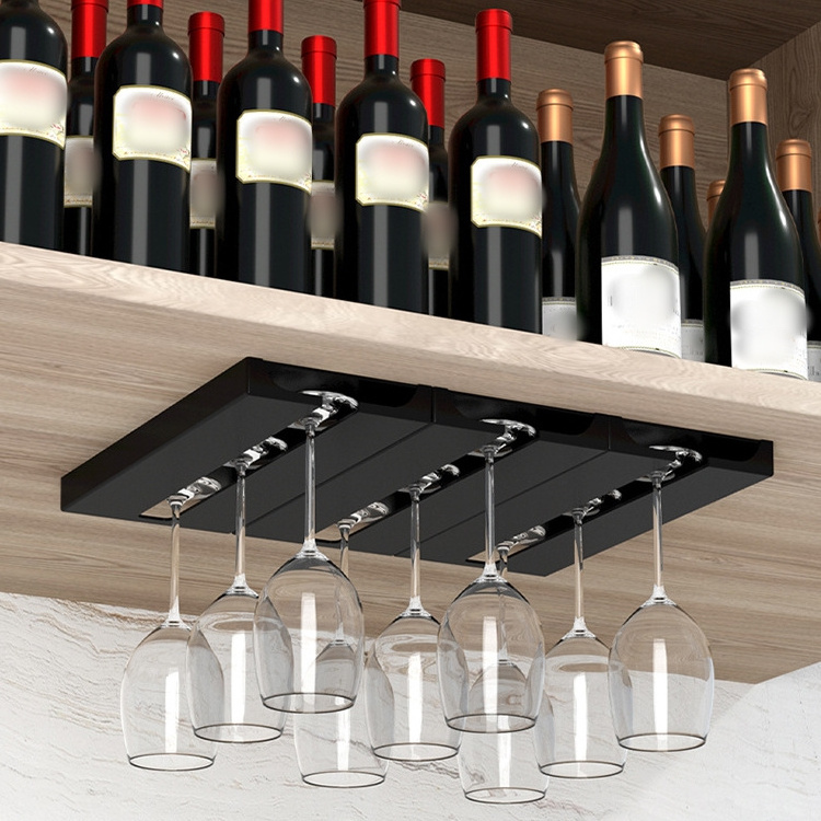 Wall Mounted Wine Glass Rack Under Cabinet Stemware Rack Wine Glass Holder Glasses Storage Hanger