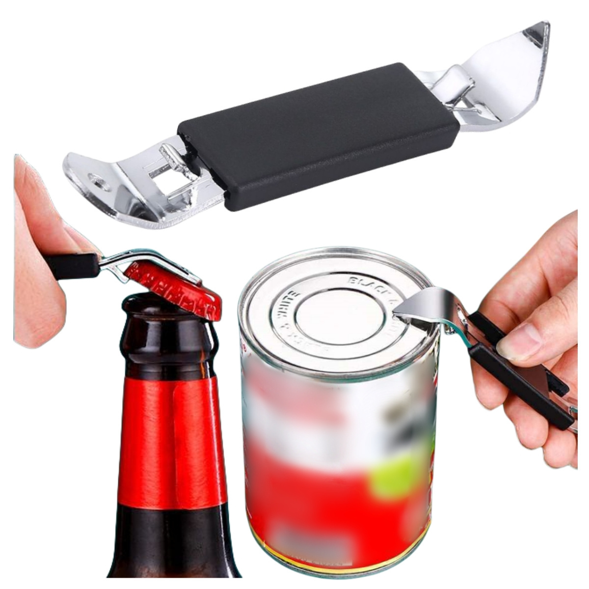 Magnetic beer bottle opener black stainless steel can opener with magnet for refrigerator party kitchen travel