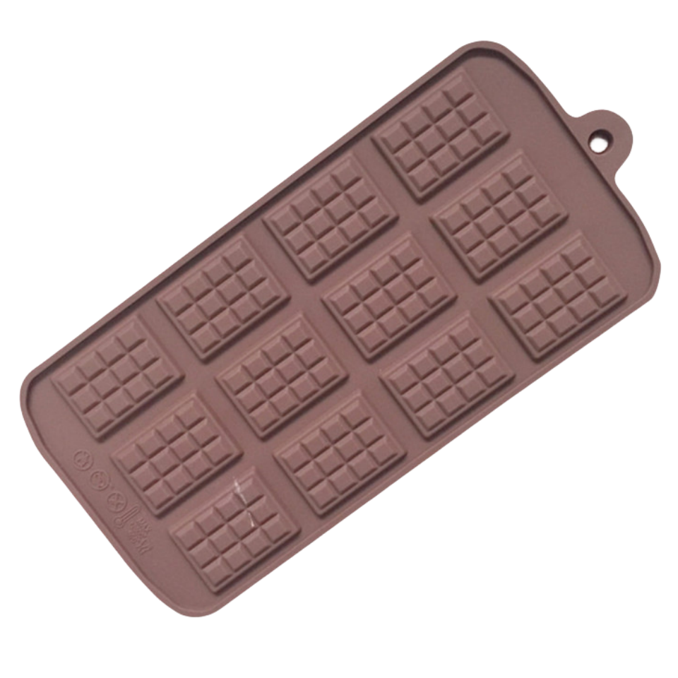 12 Cavity Silicone Waffle Mold Thin Skinned Chocolate Maker Silicone Sugar Flipping Tray DIY Baking Tool