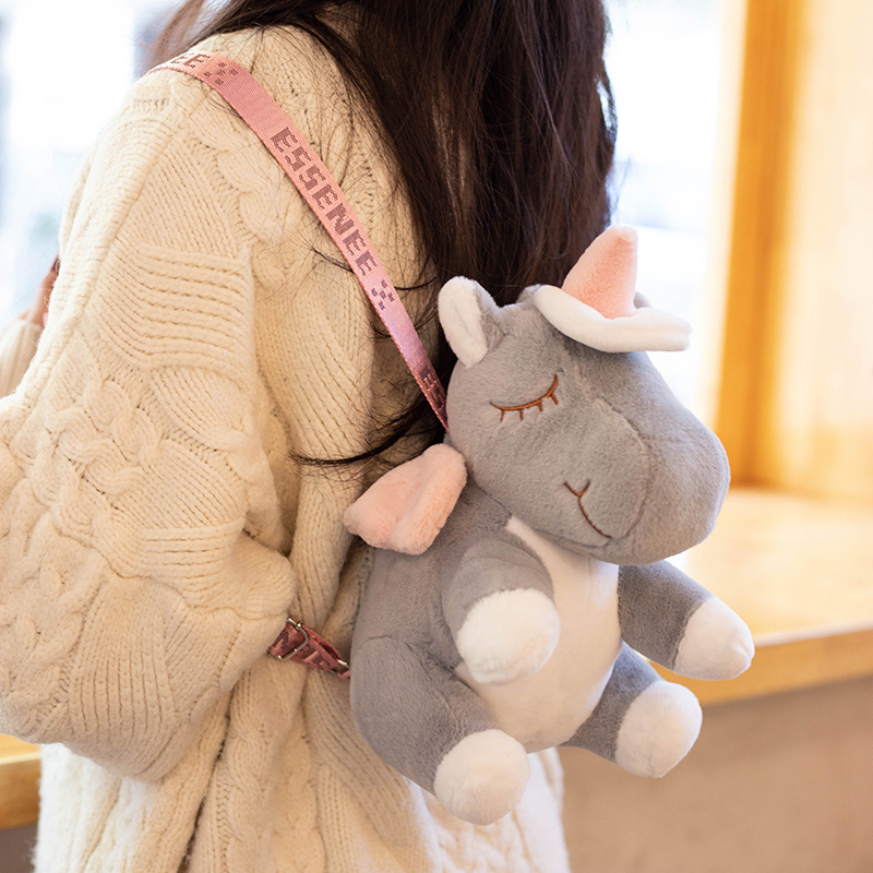 Custom Excellent Quality unicorn things Cute rainbow unicorn shoulder bag pink plush backpack unicorn for kids