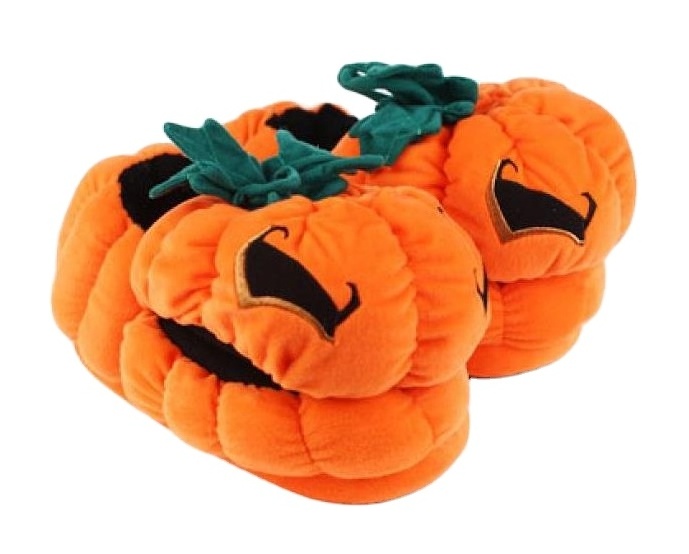 High quality Fur halloween slippers  for women winter kid halloween pumpkin slippers for women and baby