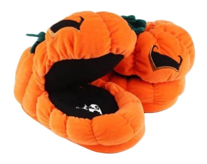 High quality Fur halloween slippers  for women winter kid halloween pumpkin slippers for women and baby