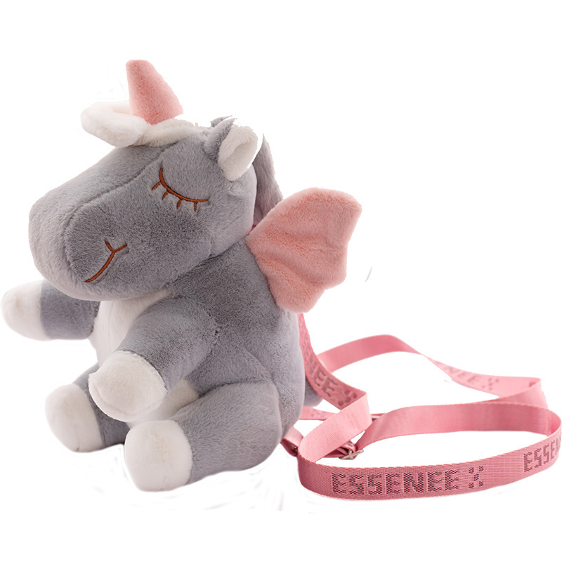 Custom Excellent Quality unicorn things Cute rainbow unicorn shoulder bag pink plush backpack unicorn for kids