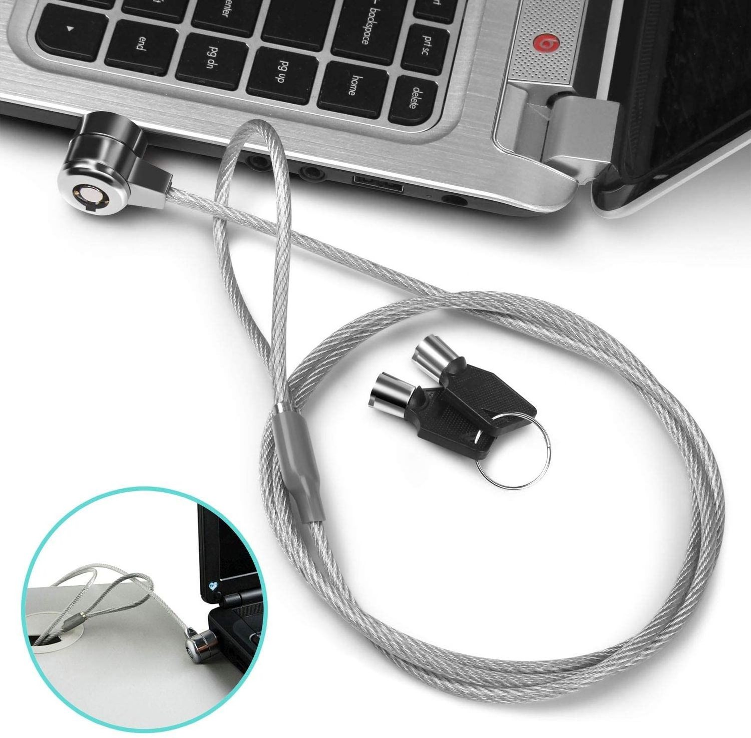 Zinc Alloy Material metal Cable Wire notebook Laptop Computer lock Security Lock With 2 Keys cable lock