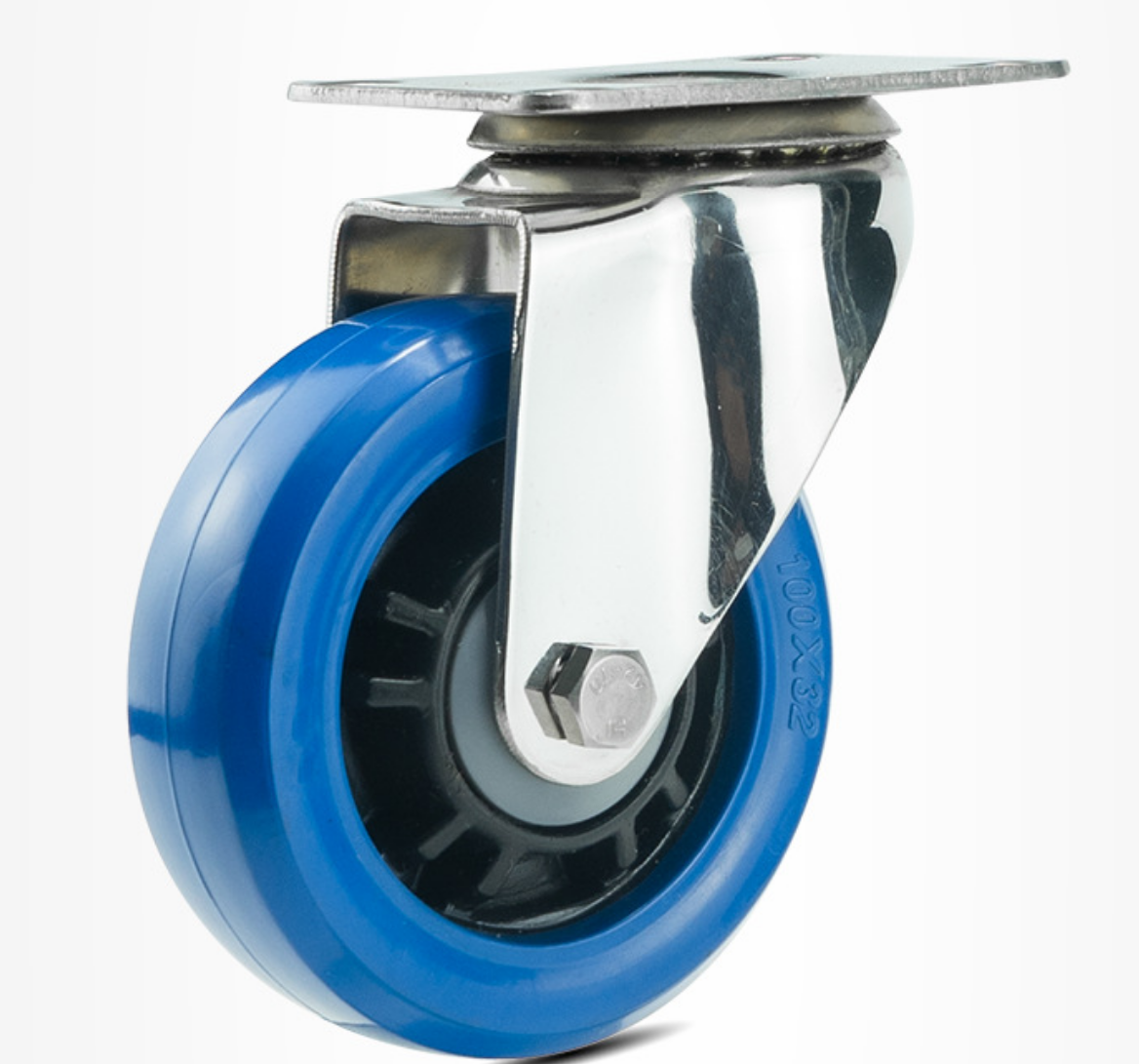 200mm caster wheels center locked thread stem tpr caster m8 heavy duty polyurethane pu caster wheel