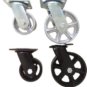 Heavy duty cart iron swivel caster and wheel for industrial furniture