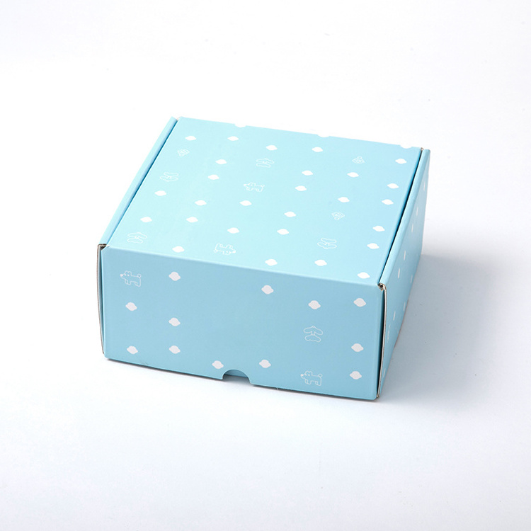 Custom Size Hat Clothes Gift Packaging Blue Shipping Mailer Paper Box Corrugated Folding Hard Cardboard Boxes