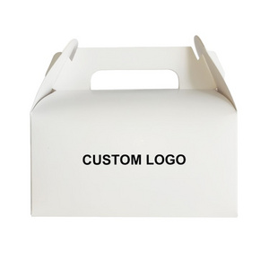 Custom Logo White Paper portable Packaging Gable Carton Box With Handle