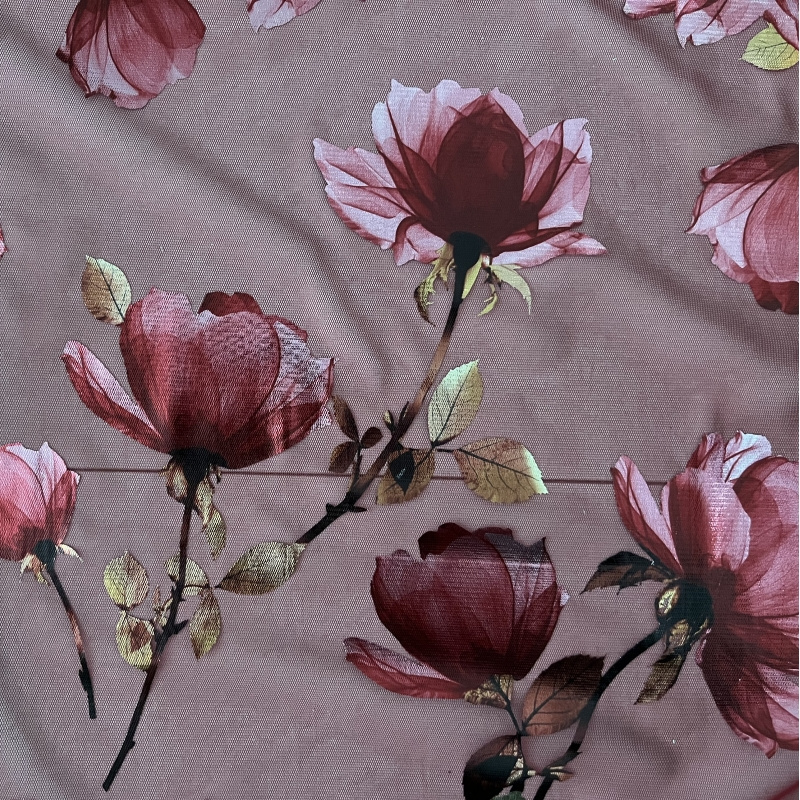 customized 100% polyester stiff mesh 3d print tulle fabric floral printed fabric for dancewear and skirt