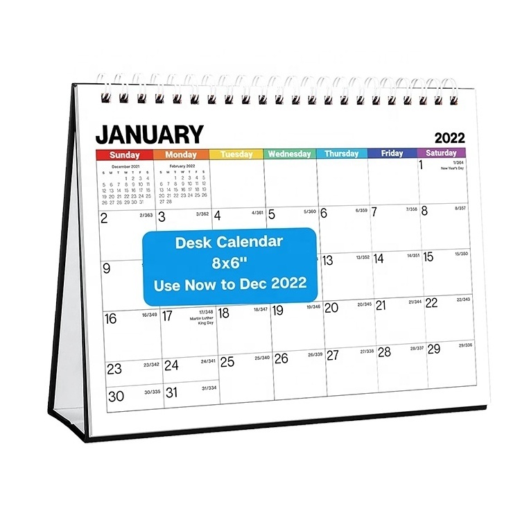 2024 Custom logo desktop calendar office mini spiral 365 day desk calendar