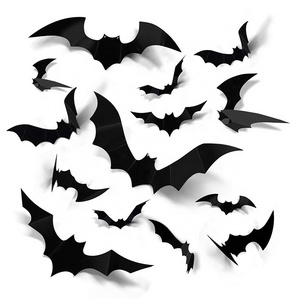 Factory Custom Home Decoration Halloween Party Favors Supplies Wall Decal PVC Bat Stickers