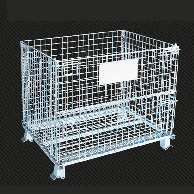 Heavy-Duty Galvanized Steel Wire Cage Stillage Foldable and Stackable for Warehouse Usage Cargo & Storage Equipment