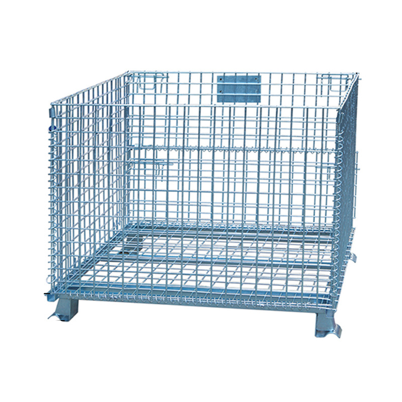 Heavy-Duty Galvanized Steel Wire Cage Stillage Foldable and Stackable for Warehouse Usage Cargo & Storage Equipment