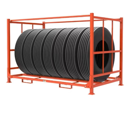 Industrial Warehouse Steel Pipe Storage Collapsible Stacking Tire Racking Stillages Truck Tire Transport Rack