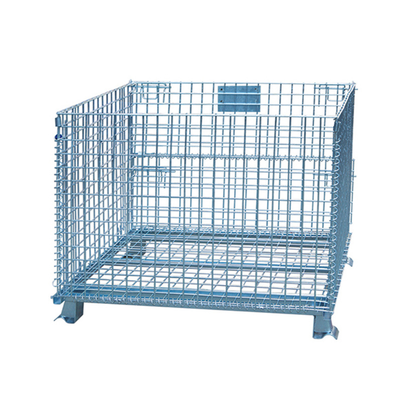 Heavy-Duty Galvanized Steel Wire Cage Stillage Foldable and Stackable for Warehouse Usage Cargo & Storage Equipment