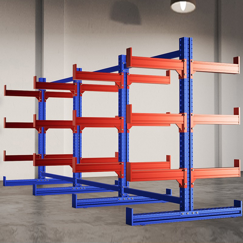 Heavy Duty Cold Steel Cantilever Storage Rack Double-Sided Warehouse Bracket Arm roll out cantilever rack