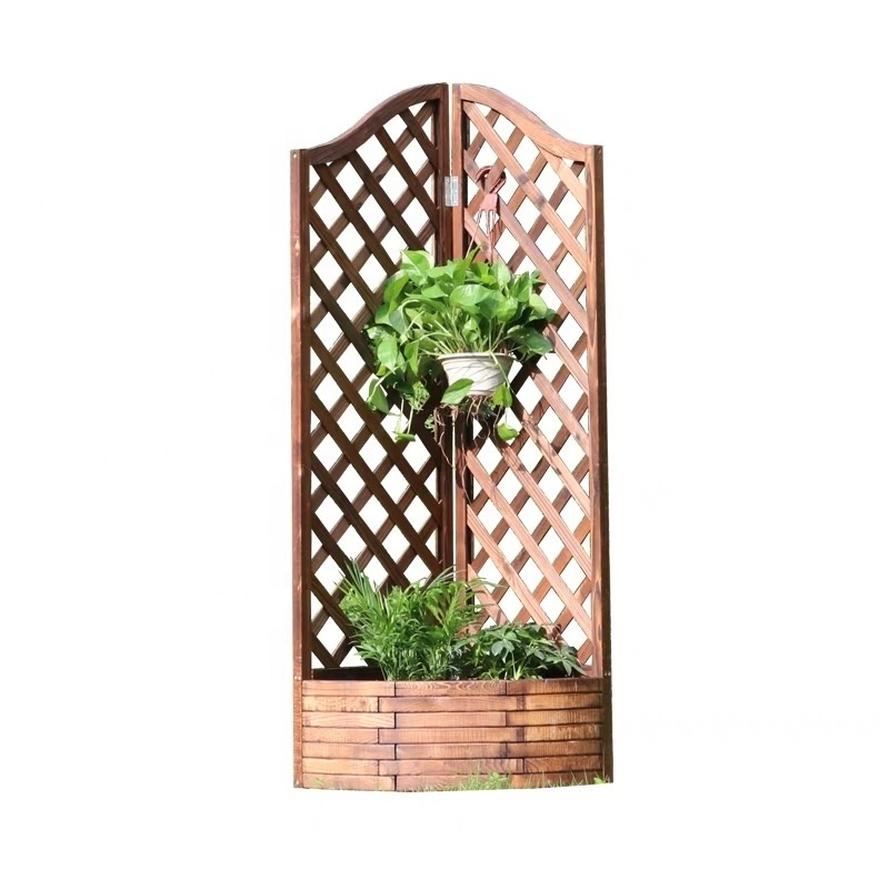 Customized Outdoor balcony courtyard Cut off gardening plant pots Wooden flower holder