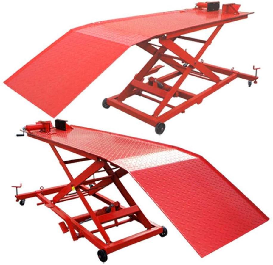 800LBS red parallel table hydraulic motorcycle lift platform in stock Motorcycle Lift /hydraulic motorcycle lift table