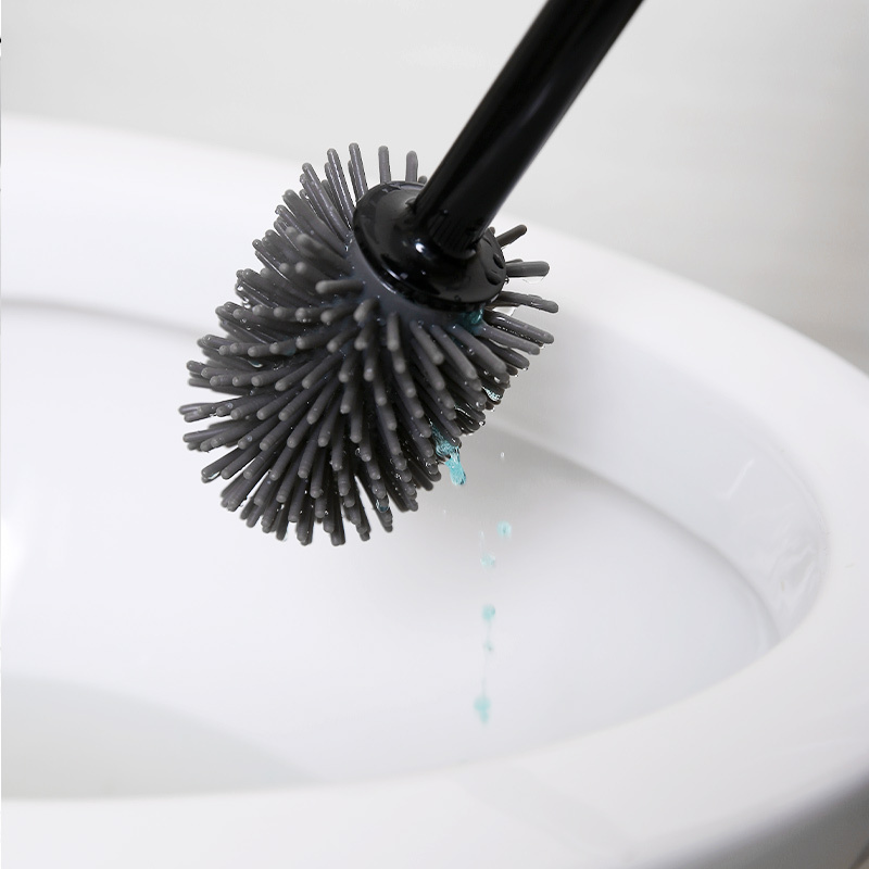 Magic Toilet Brush with Refillable Liquid Dispenser and Holder Set