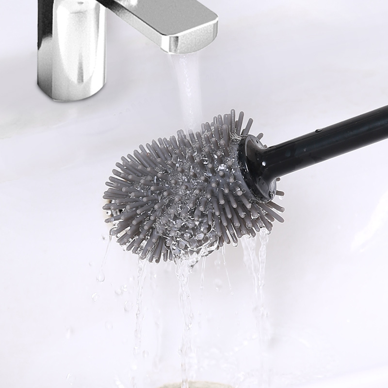 Magic Toilet Brush with Refillable Liquid Dispenser and Holder Set