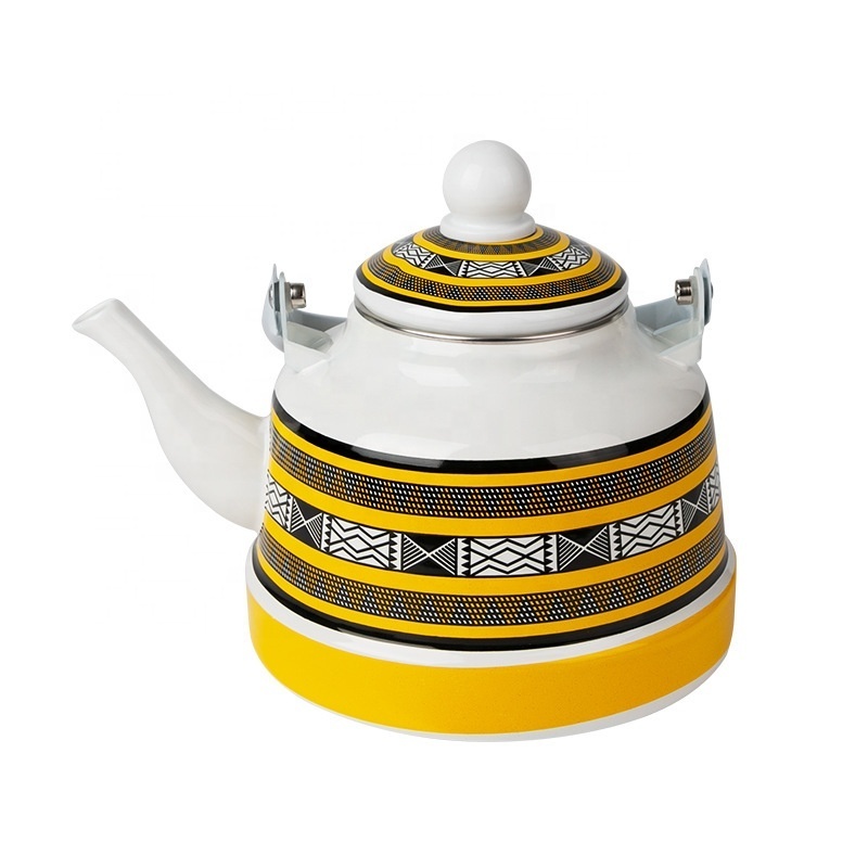 Enamel set teapot carbon steel enamel coffee pot with lid