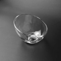 Bevel Cut Glass Bowl Glass Dessert Bowl Printed Glass Salad Bowl