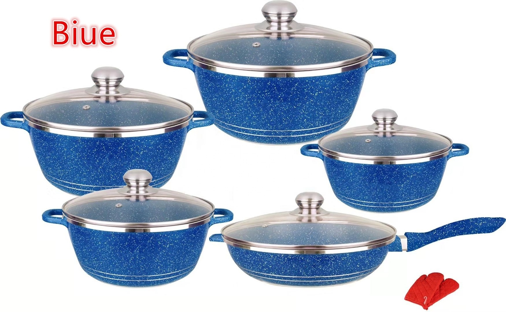 12 Pieces Granite Cookware Set Nonstick Frying Pan Aluminum Cooking Pot Set Cookware Wholesale