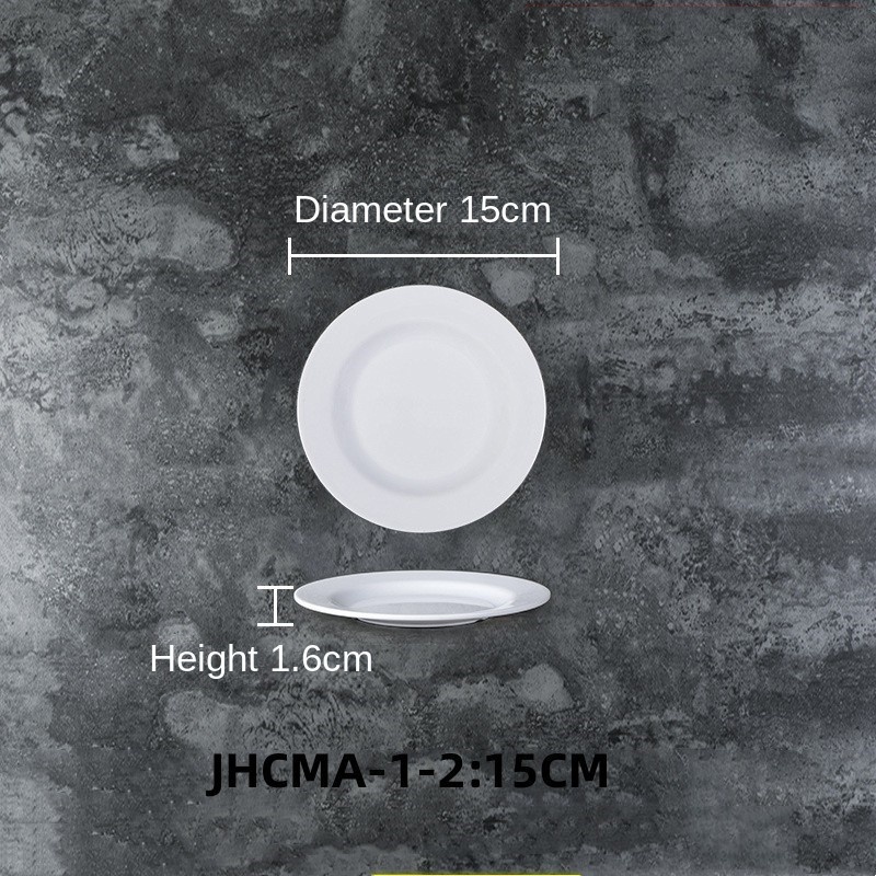 Wholesale Customization Restaurant Serving Round Dishes Solid White Chinese Melamine Plates