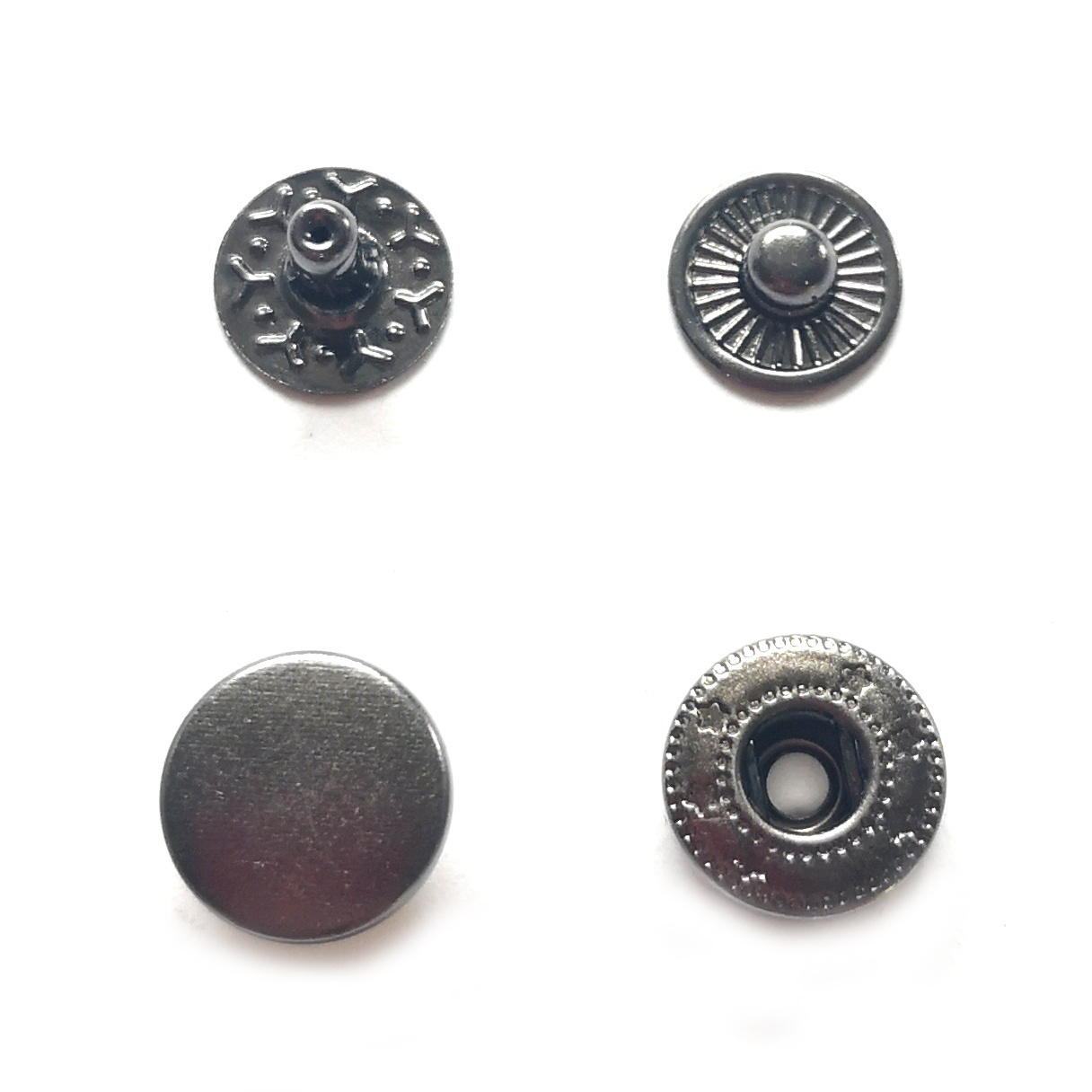 10mm brass small snap buttons for garments/bags/wallet 4 parts for a set plating to be silver or black sewing buttons