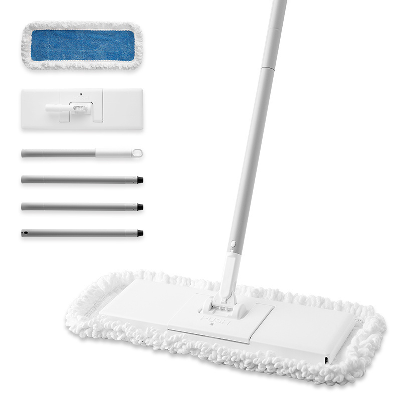 Boomjoy New design Step on the Button to Glue Mop Cloth Hand Free Microfiber Flat Mop