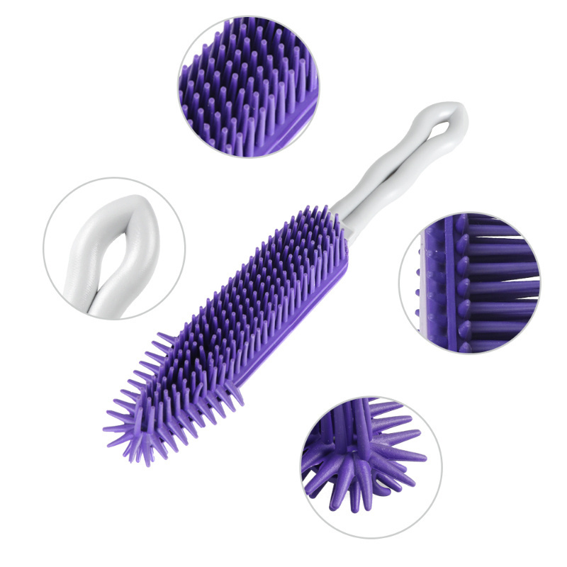 BOOMJOY pet shampoo grooming hair remover Silicone brush pet animal dog cat hair shower cleaner pet brush small