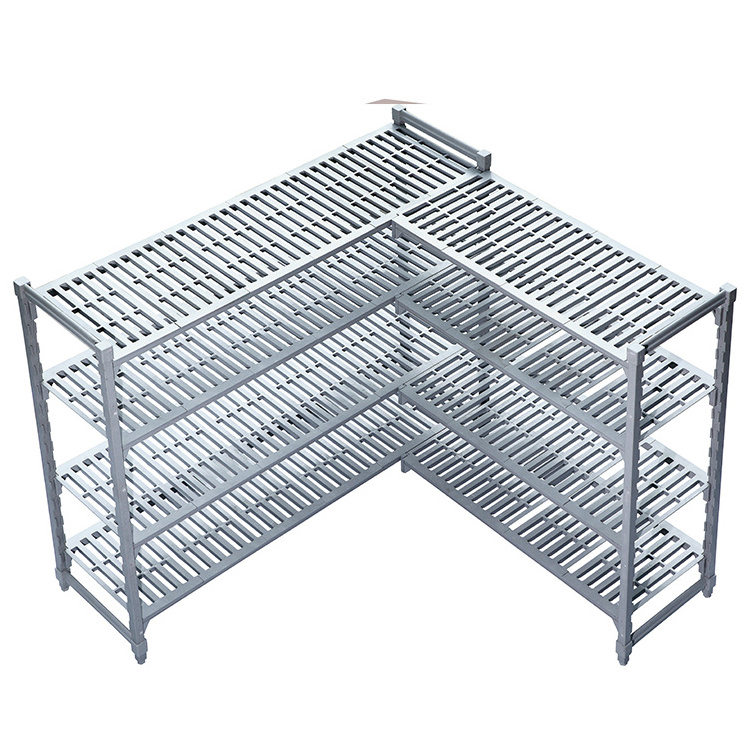 Absolutely Strong Cooler Shelving 4 Tiers Anti-Rusting Supermarket Cold Room Modular Storage Shelving For Sale