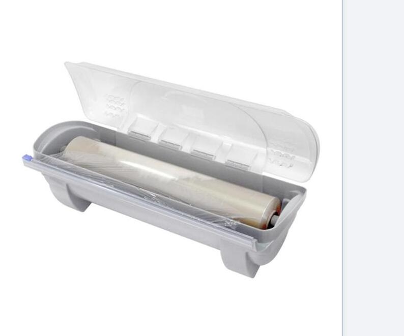 Roll Plastic Wrap Included Plastic Wrap Dispenser with Cutter Reusable Cling Film Dispenser