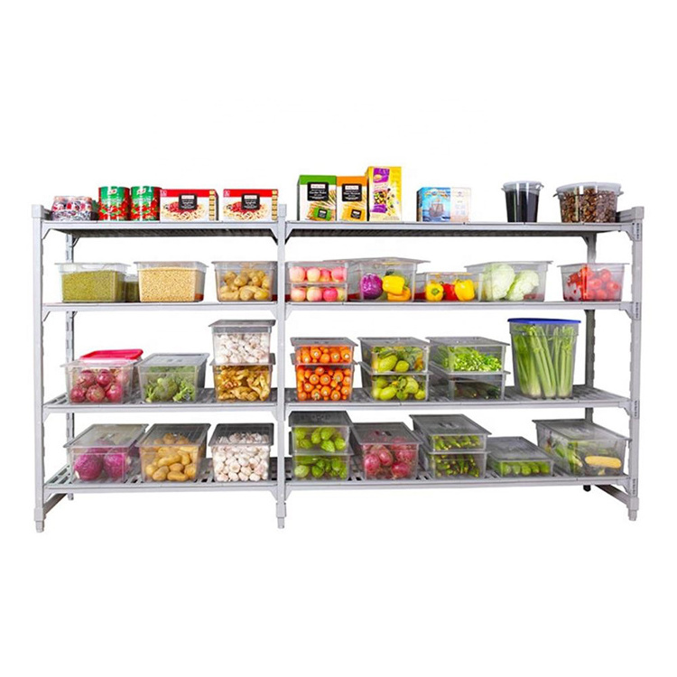 Absolutely Strong Cooler Shelving 4 Tiers Anti-Rusting Supermarket Cold Room Modular Storage Shelving For Sale