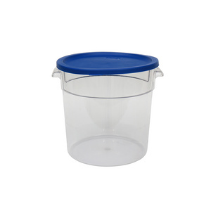 PC reusable clear round cookie storage tub with lid plastic food container