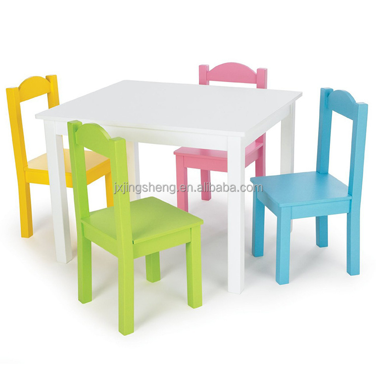 Wooden Kids Playing Table Toddler Furniture Lovely Studying Room Children's Desk & Chair Set