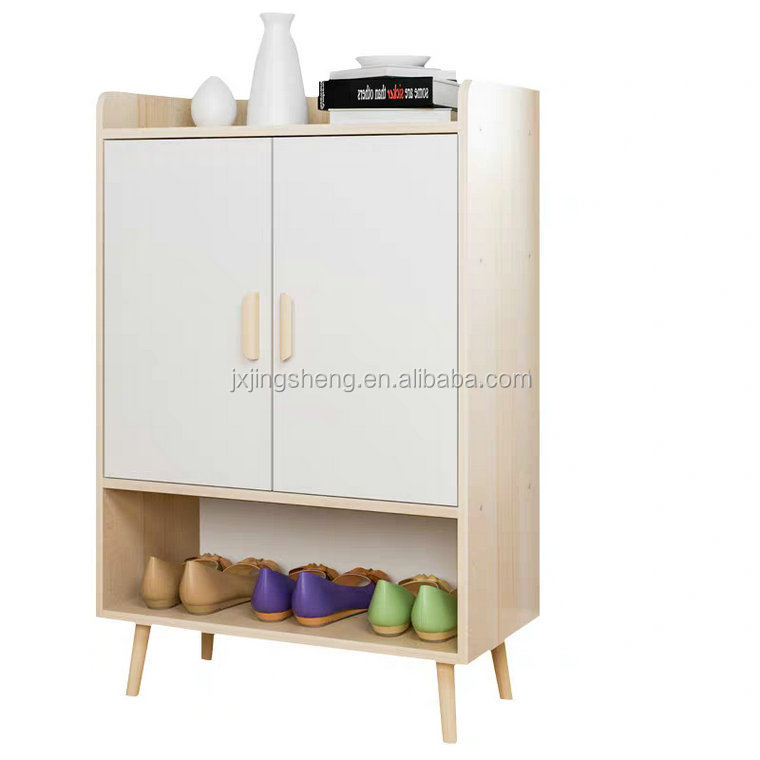 Commercial Stackable Modern Design Wood Extendable Shoe Shelf Narrow Wooden Shoes Storage Shelf Shoe Rack with Storage Cabinet